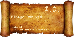 Pintye Dávid névjegykártya