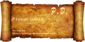 Pintye Dávid névjegykártya