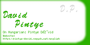 david pintye business card